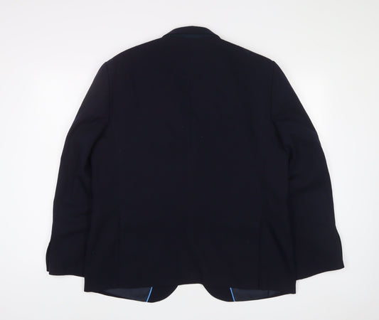 Marks and Spencer Mens Blue Wool Jacket Suit Jacket Size 44 Regular - Inside Pockets