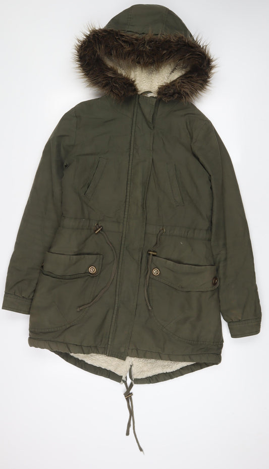 Komodo Womens Red Parka Coat Size 8 Zip - Pockets