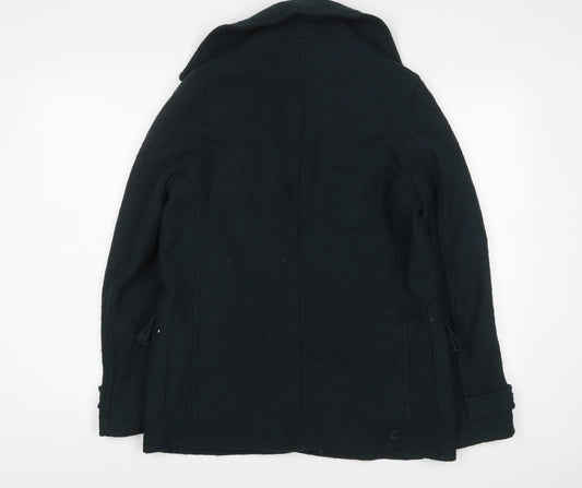 Indigo Womens Green Military Jacket Jacket Size 10 Button - Zip Pockets