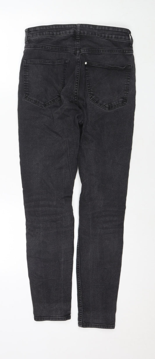 H&M Womens Black Cotton Jegging Jeans Size S L26 in Regular Zip