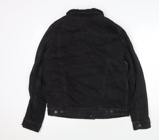 Topshop Womens Black Jacket Size 12 Snap