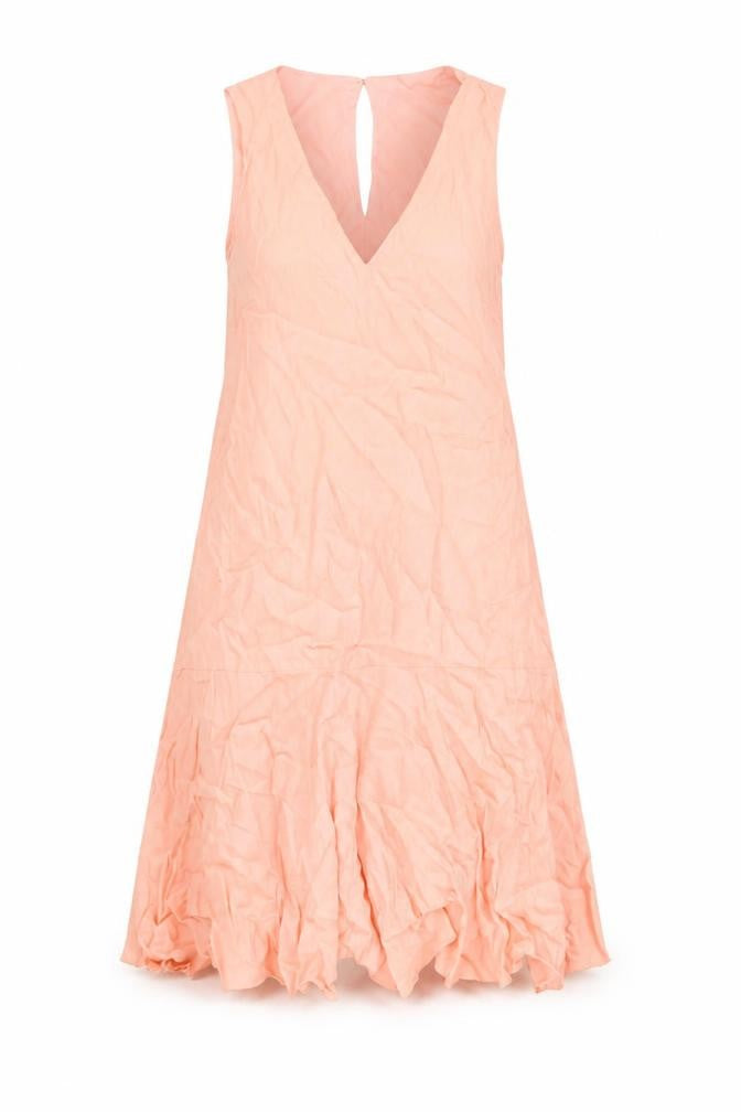 Marks and Spencer Womens Pink Viscose A-Line Size 12 V-Neck Button