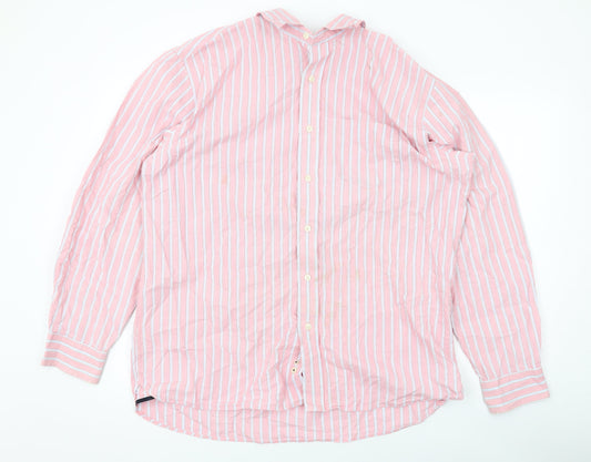 Gap Mens Pink Striped Cotton Button-Up Size L Collared Button