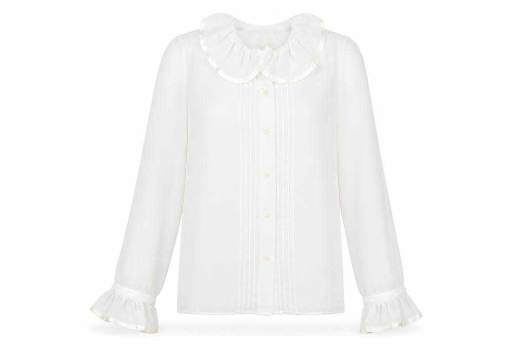 Marks and Spencer Womens White Polyester Basic Button-Up Size 12 Collared
