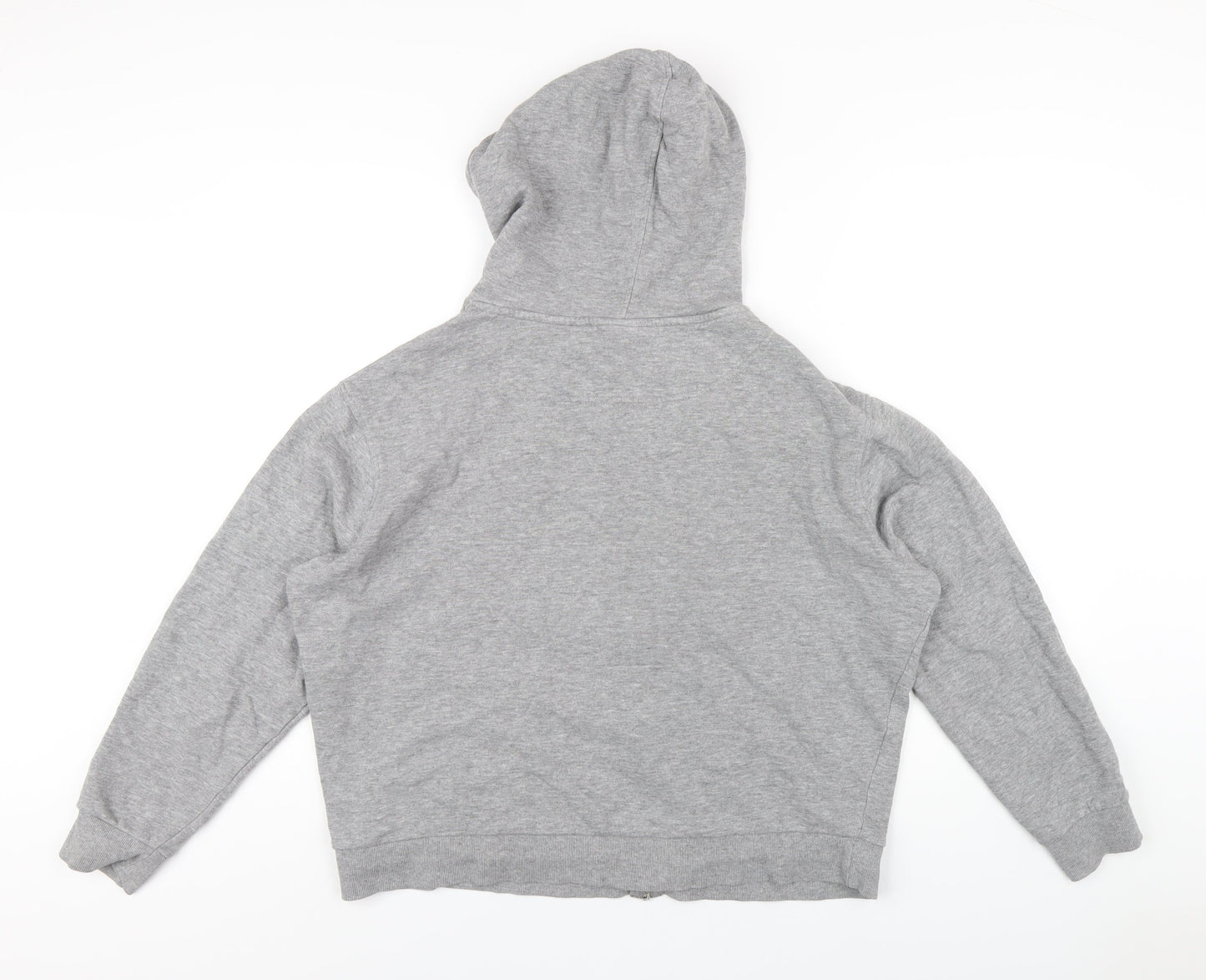 ASOS Womens Grey Cotton Full Zip Hoodie Size 10 Zip