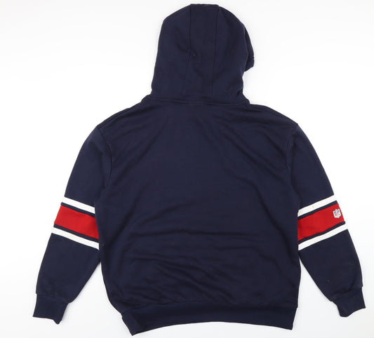NFL Mens Blue Cotton Pullover Hoodie Size L - Patriots