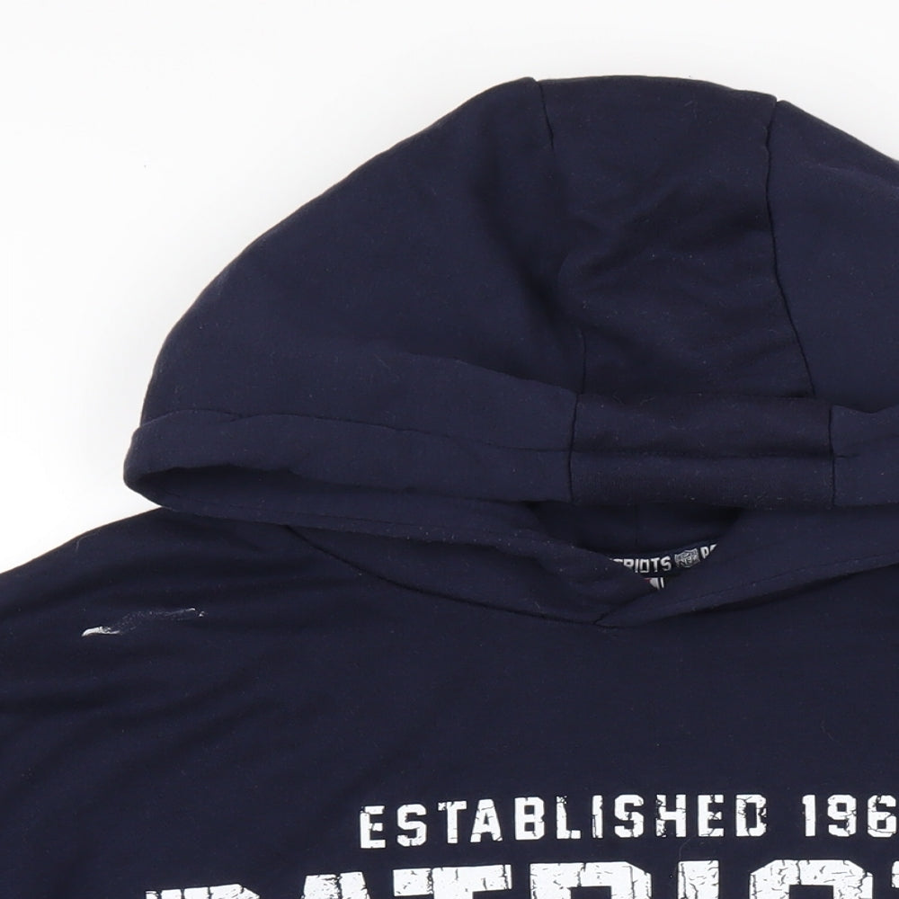 NFL Mens Blue Cotton Pullover Hoodie Size L - Patriots