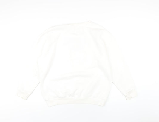 River Island Womens White Cotton Pullover Sweatshirt Size XS Pullover