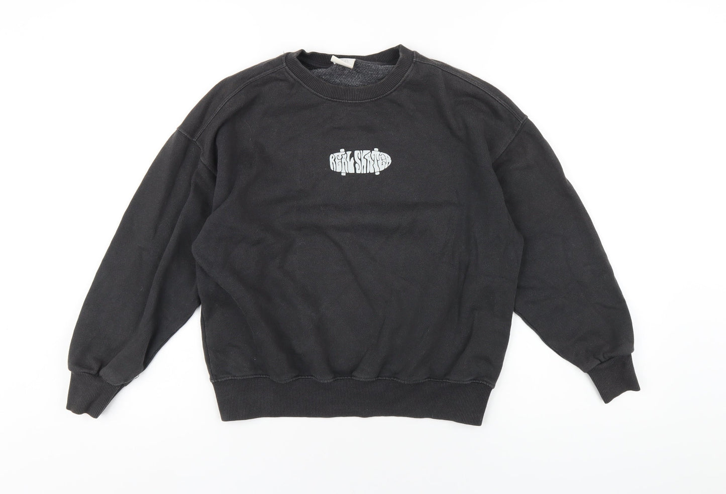 Zara Girls Grey Cotton Pullover Sweatshirt Size 9-10 Years Pullover