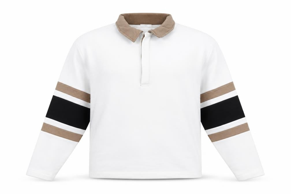 Front view of ASOS men’s white cotton pullover sweatshirt, size S