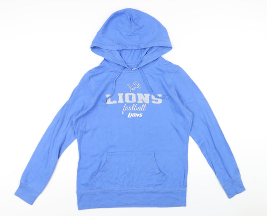 NFL Womens Blue Cotton Pullover Hoodie Size M Pullover - Lions Football