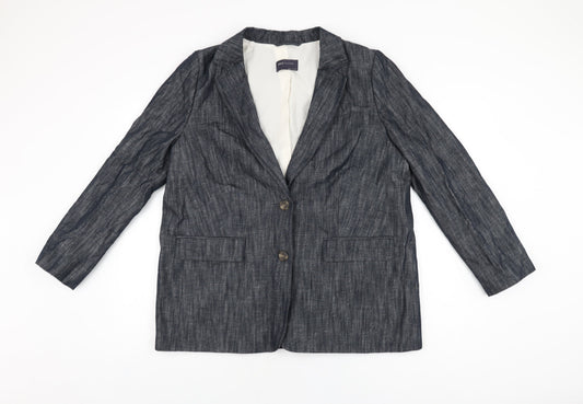 Marks and Spencer Womens Grey Jacket Blazer Size 16 Button