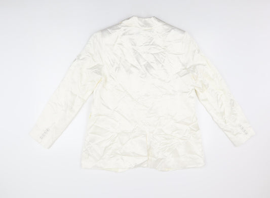 Marks and Spencer Womens Ivory Jacket Blazer Size 14 Button