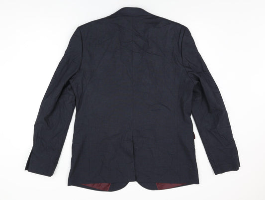 Marks and Spencer Mens Black Polyester Jacket Suit Jacket Size 44 Regular