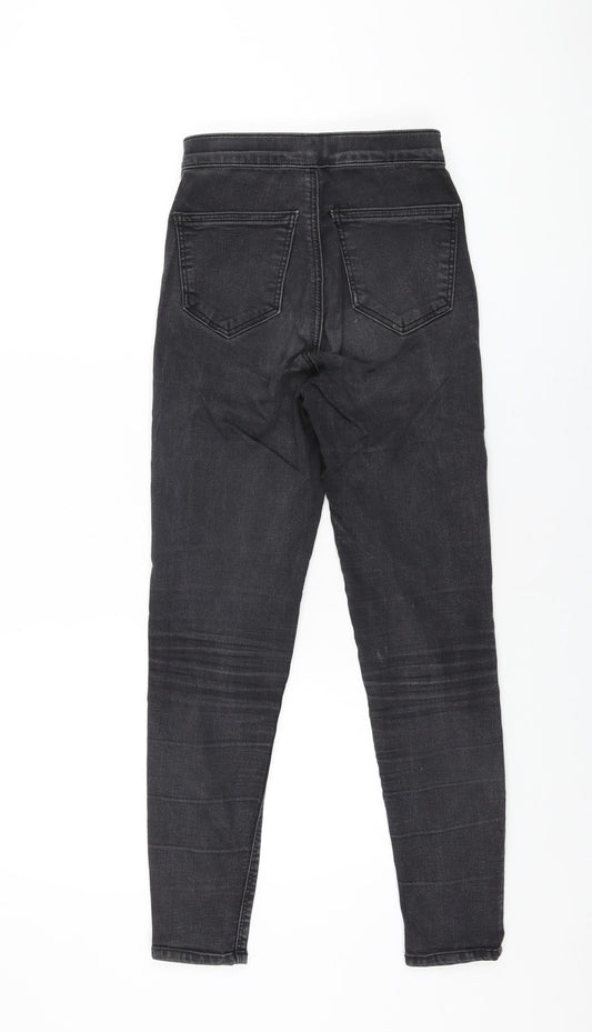 Topshop Womens Black Cotton Skinny Jeans Size 25 in L30 in Regular Zip