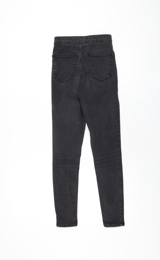 Topshop Womens Black Cotton Skinny Jeans Size 25 in L30 in Regular Zip