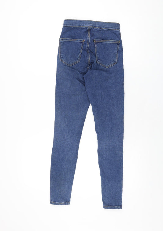 Topshop Womens Blue Cotton Skinny Jeans Size 25 in L30 in Regular Zip