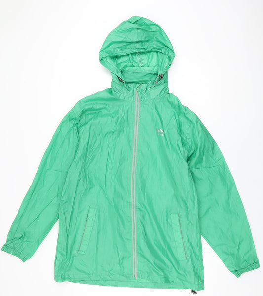 Cotton Traders Womens Green Rain Coat Coat Size M Zip