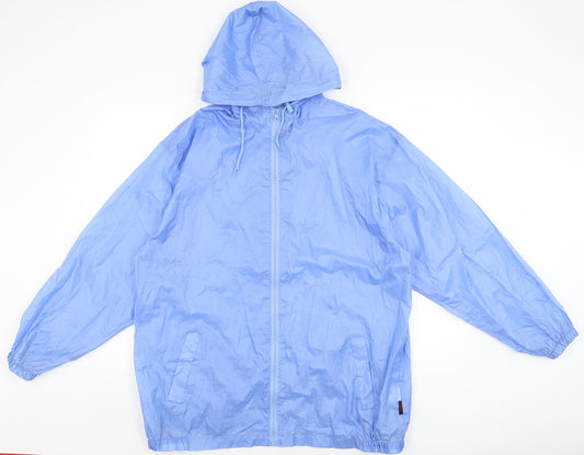 Pro Climate Womens Blue Rain Coat Coat Size L Zip