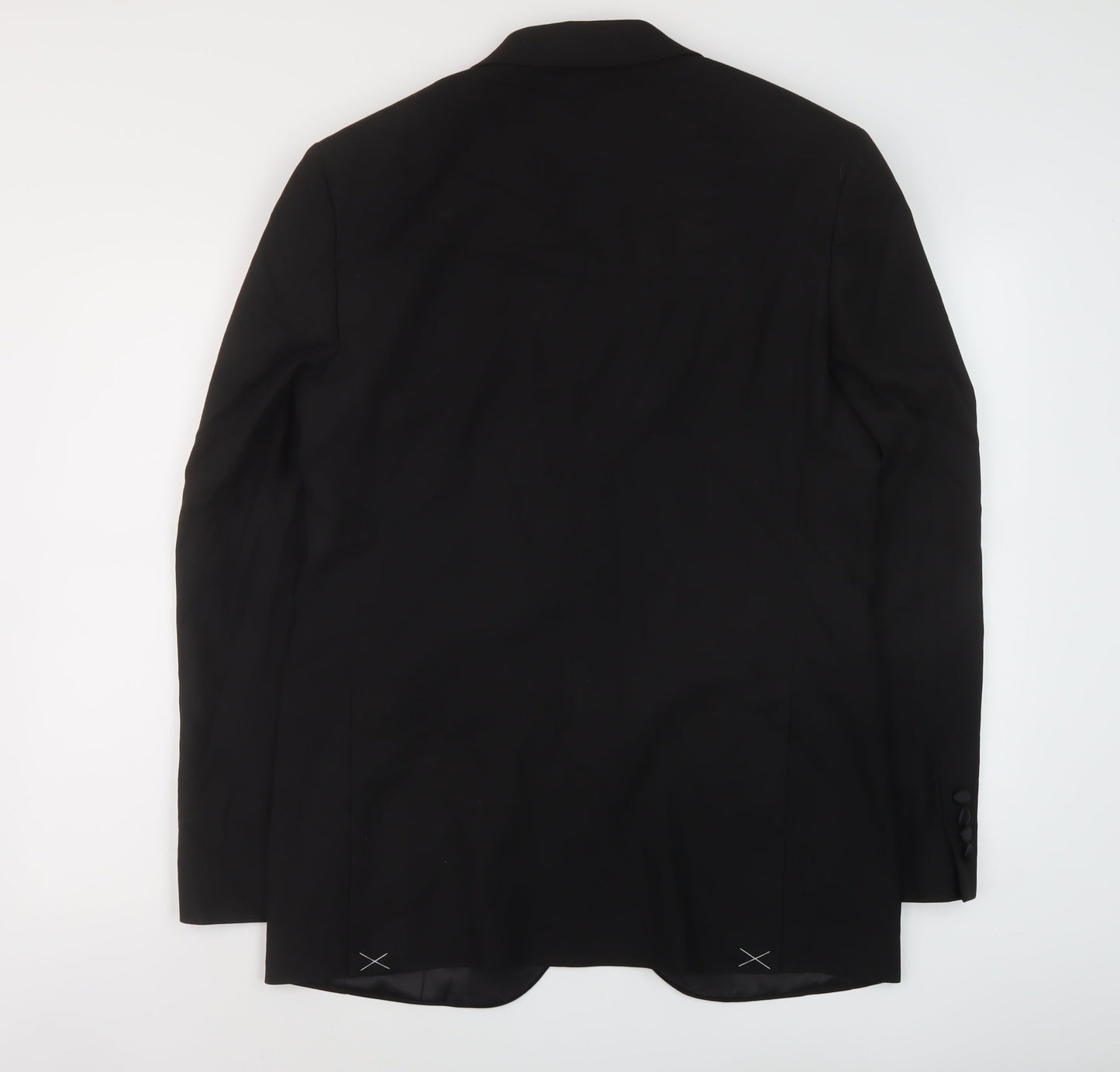 Marks and Spencer Mens Black Polyester Jacket Suit Jacket Size 38 Regular