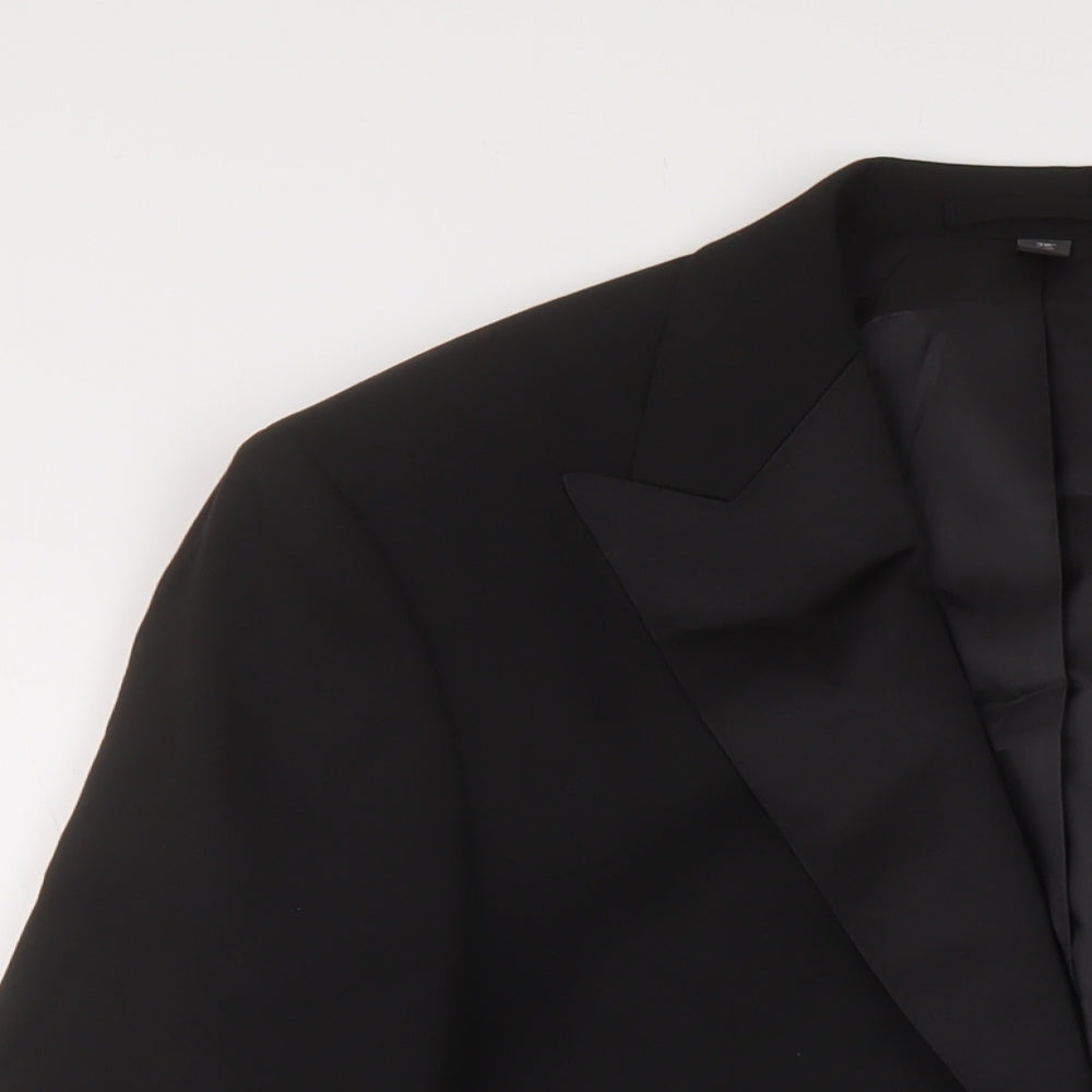 Marks and Spencer Mens Black Polyester Jacket Suit Jacket Size 38 Regular
