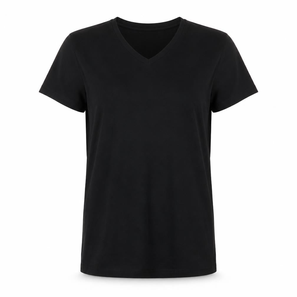 Marks and Spencer Womens Beige Polyester Basic T-Shirt Size 6 V-Neck