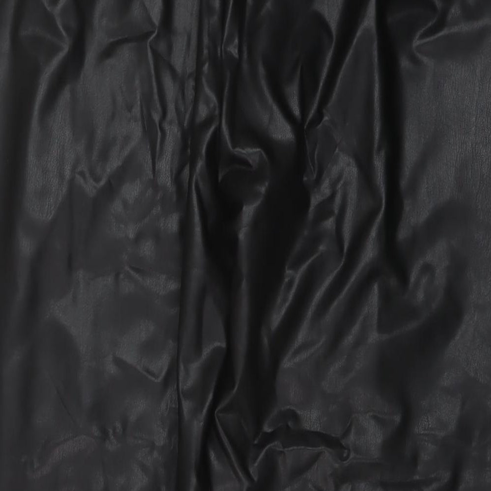 Marks and Spencer Womens Black Polyurethane Trousers Size 20 L23 in Regular