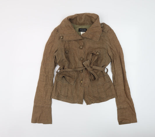 Patrizia Pepe Womens Brown Jacket Size 14 Button