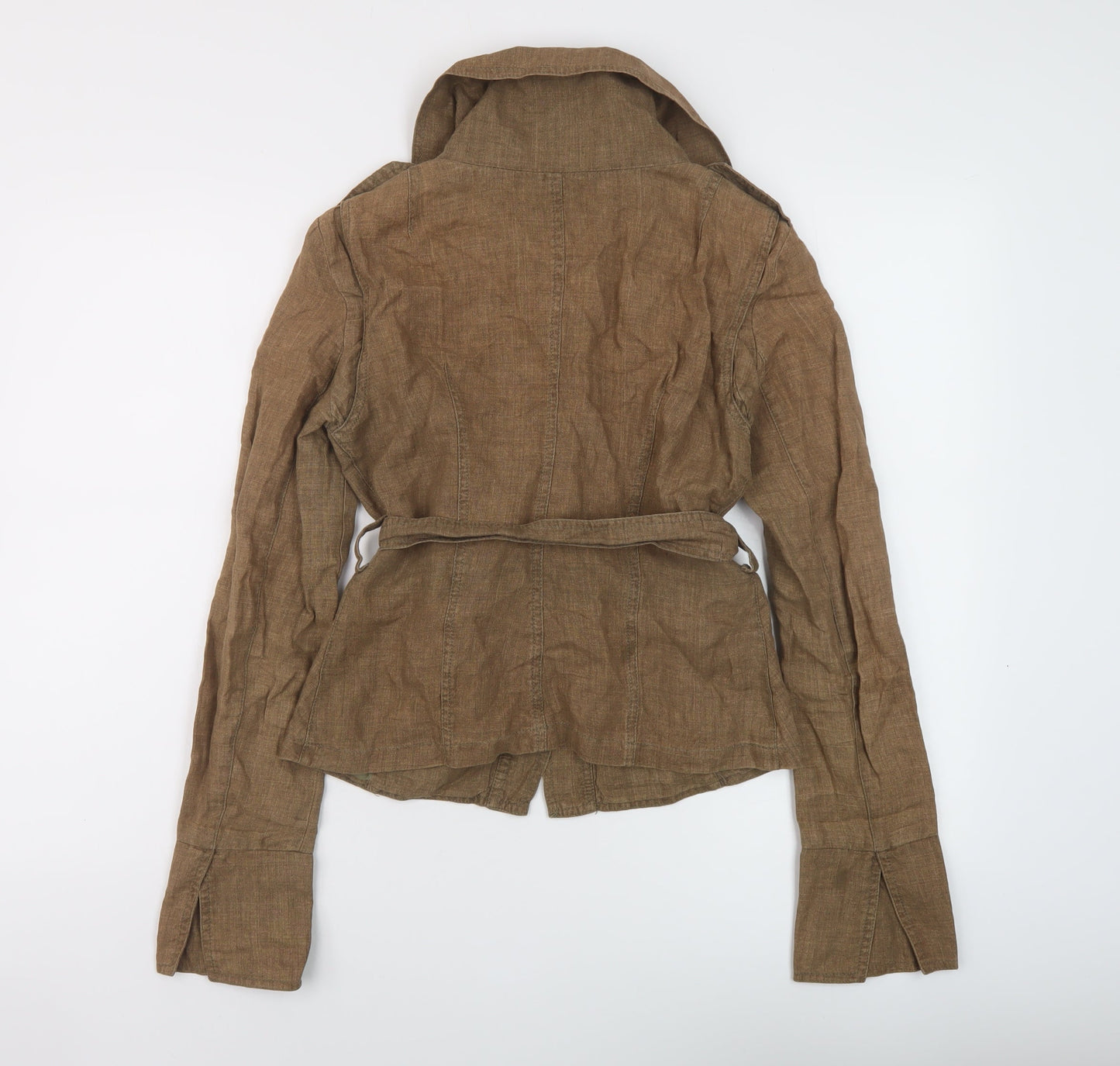 Patrizia Pepe Womens Brown Jacket Size 14 Button