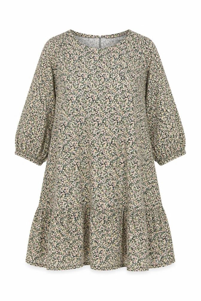 Front view of ASOS women’s multicoloured floral cotton a-line, size UK 14, scoop neck pullover