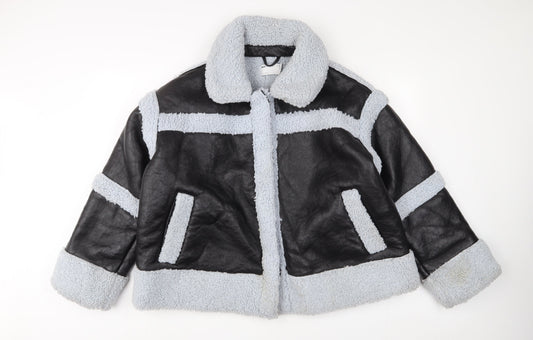 ASOS Womens Black Jacket Size 14 Snap
