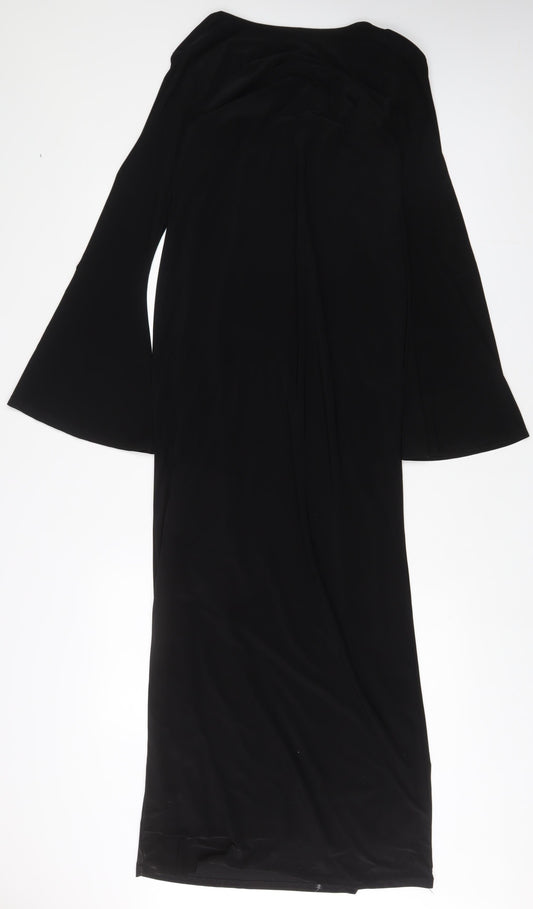 ASOS Womens Black Polyester A-Line Size 12 Boat Neck Pullover