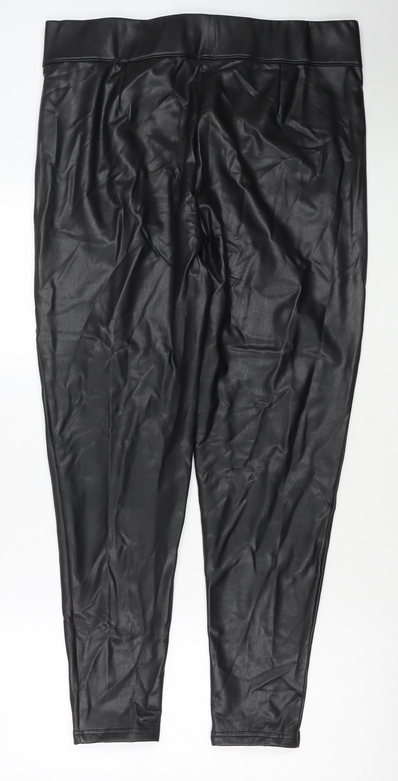 Marks and Spencer Womens Black Polyester Pedal Pusher Trousers Size 20 L29 in Regular