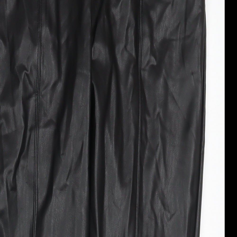 Marks and Spencer Womens Black Polyester Trousers Size 18 L24 in Regular - Short