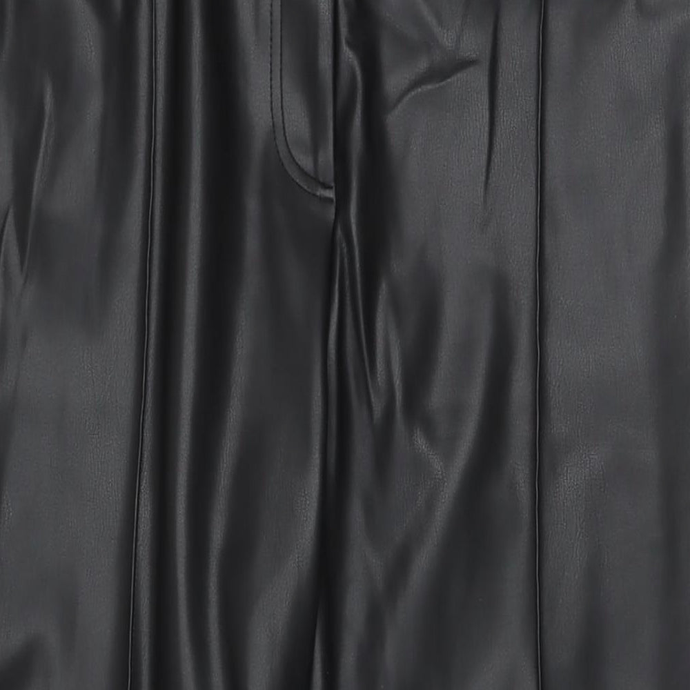 Marks and Spencer Womens Black Polyester Trousers Size 20 L24 in Regular Zip