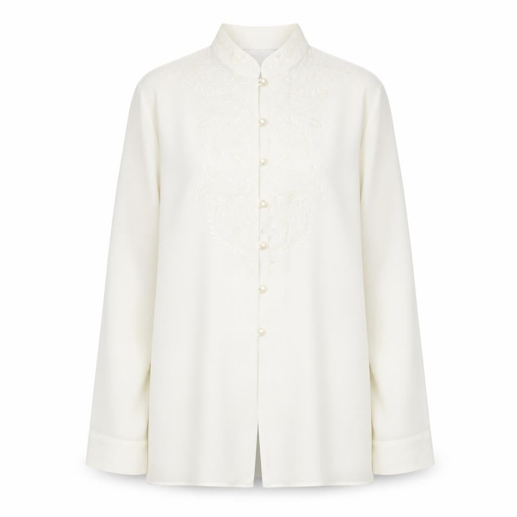 Marks and Spencer Womens Ivory Polyester Basic Button-Up Size 10 Collared