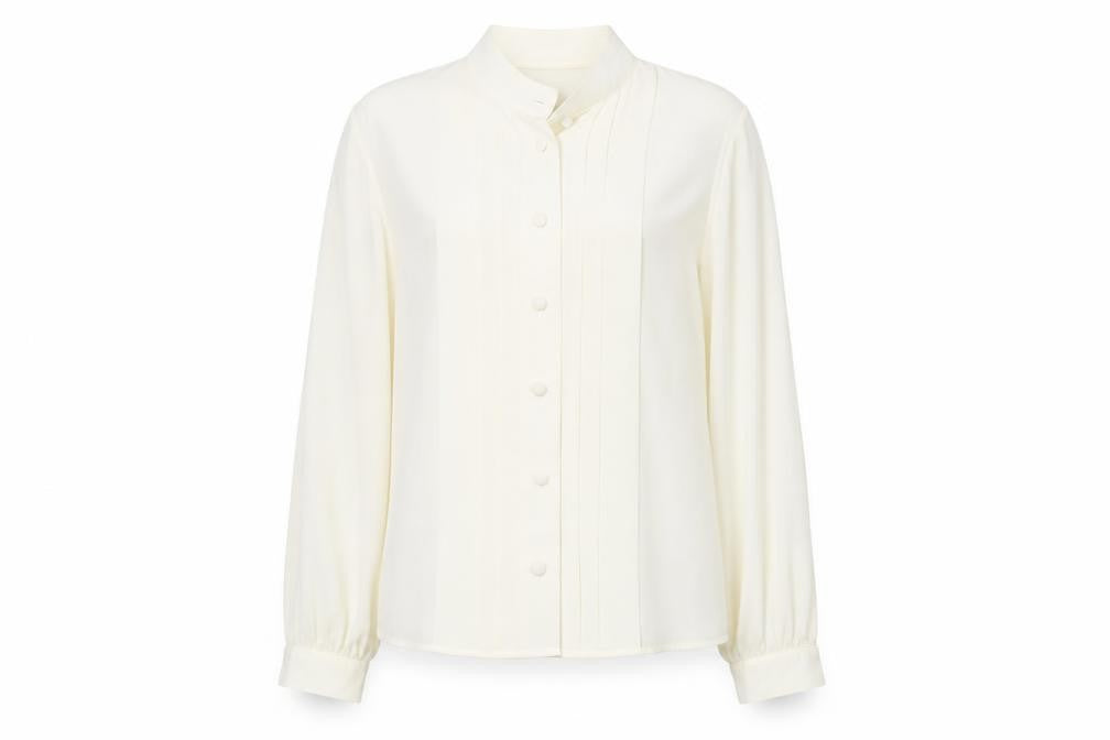 Marks and Spencer Womens Ivory Polyester Basic Button-Up Size 12 Collared