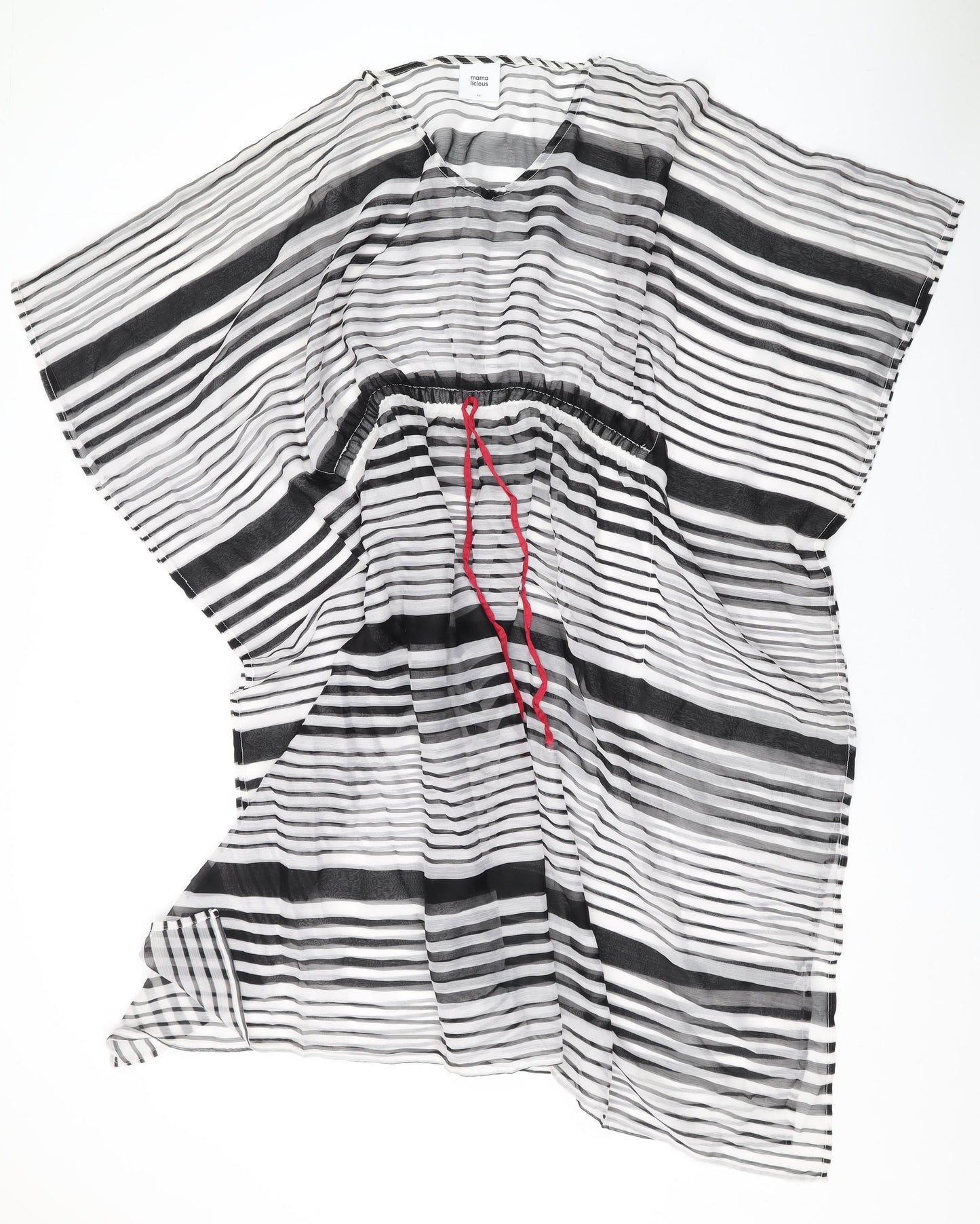 mamalicious Womens White Striped Polyester Cover Up Size M