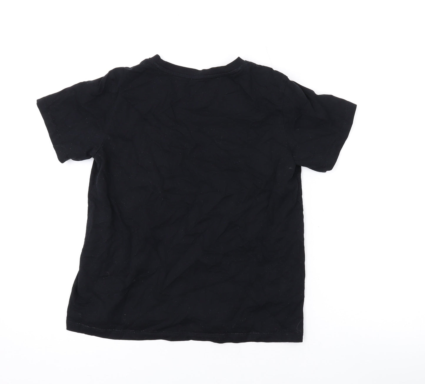 Giordano Womens Black Cotton Basic T-Shirt Size M Round Neck