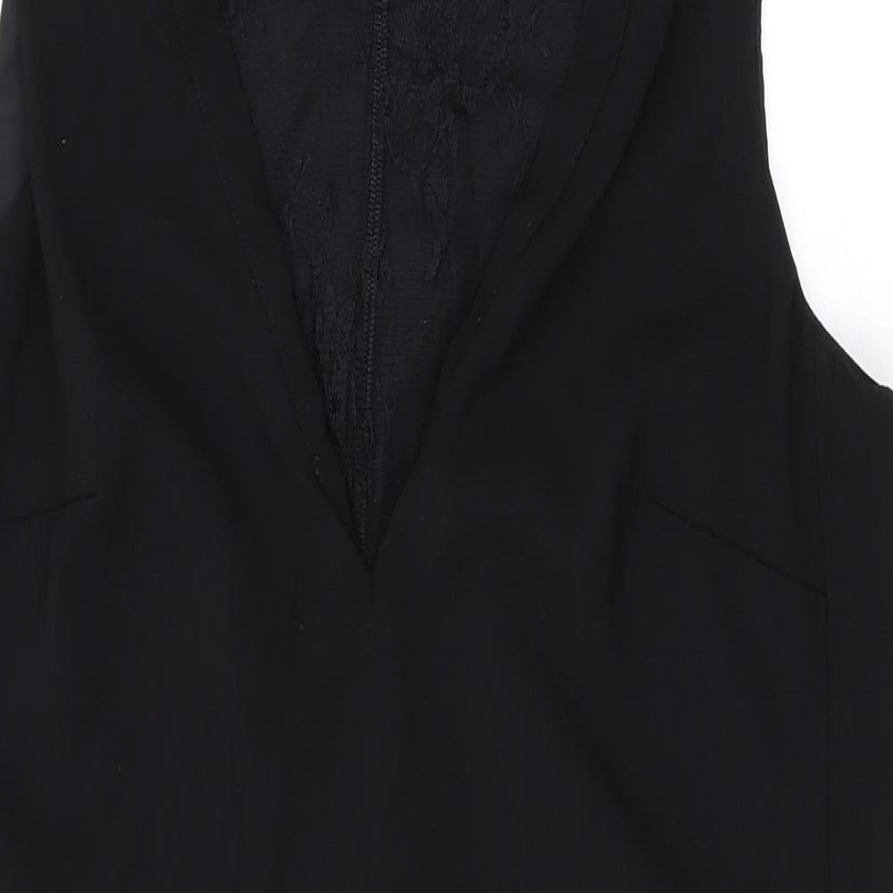 NEXT Womens Black Polyester Tank Dress Size 10 Round Neck Zip