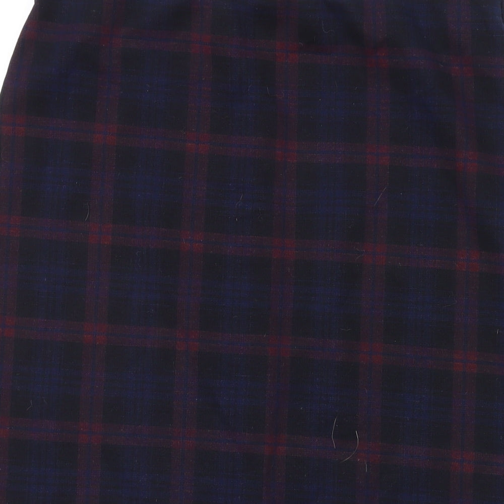 New Look Womens Blue Plaid Polyester Straight & Pencil Skirt Size 12