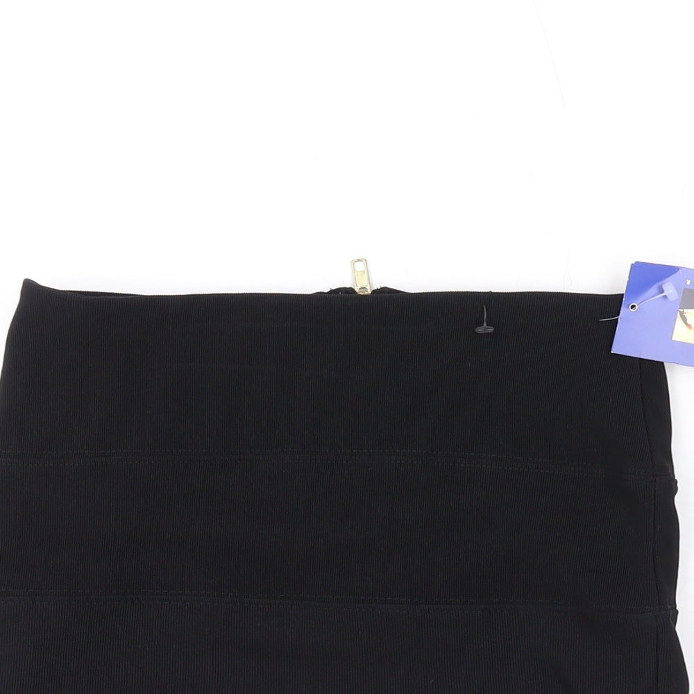 Kikka Womens Black Polyester Mini Skirt Size 8 Zip