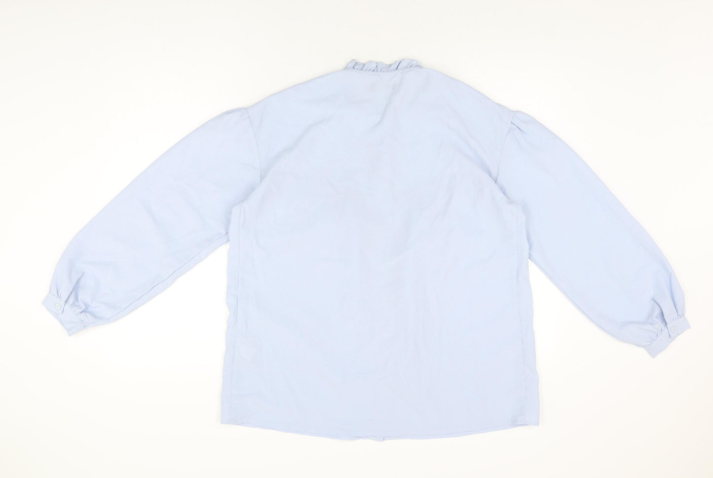 Nasty Gal Womens Blue Polyester Basic Button-Up Size 12 Round Neck