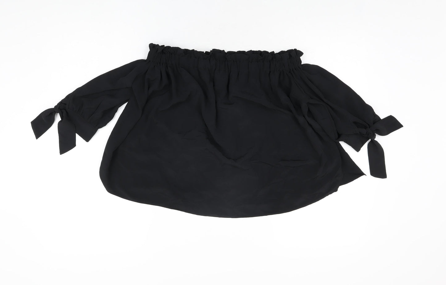 Zara Womens Black Polyester Basic Blouse Size XS Off the Shoulder