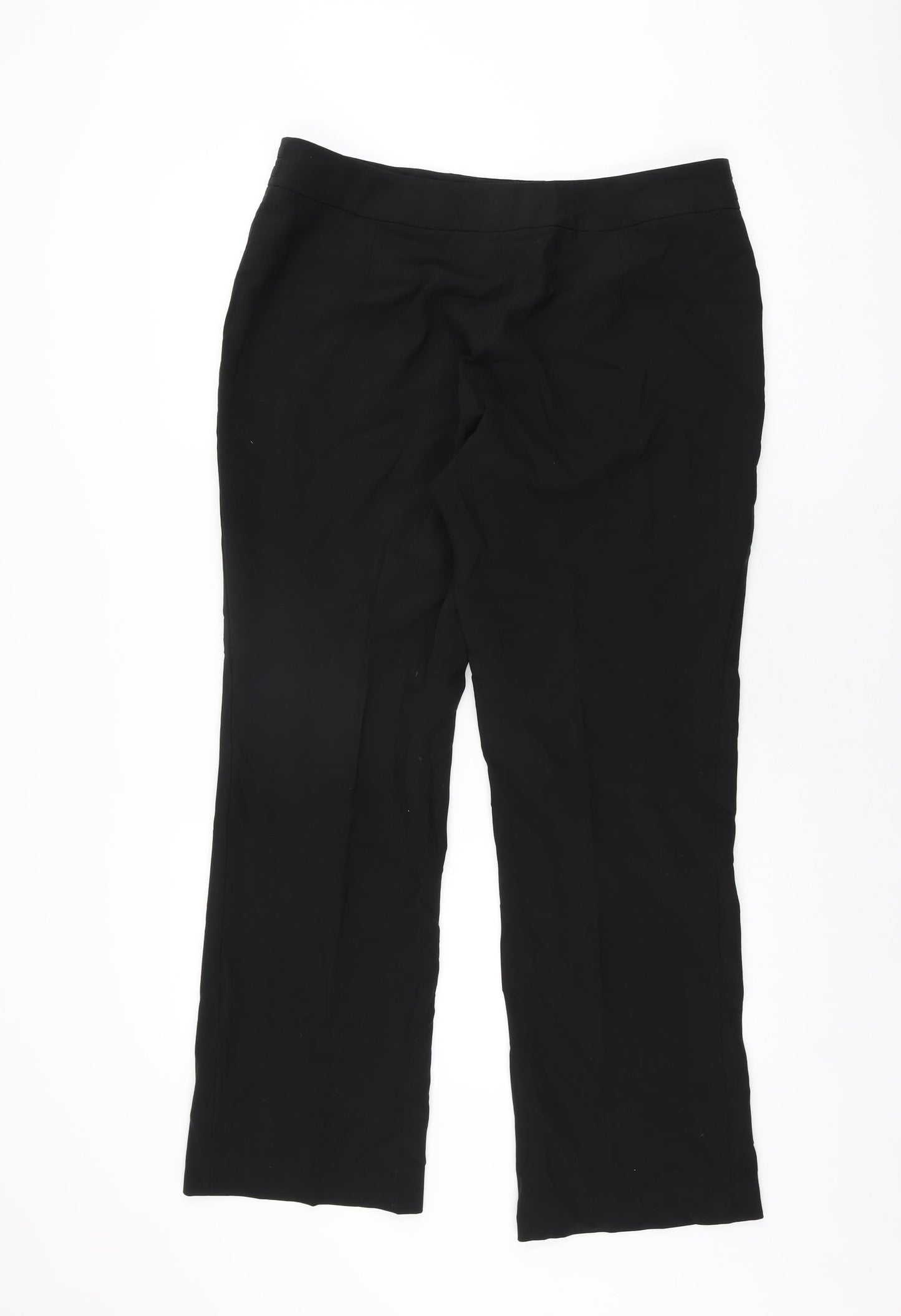 Volonte Womens Black Polyester Trousers Size 16 L29 in Regular Zip