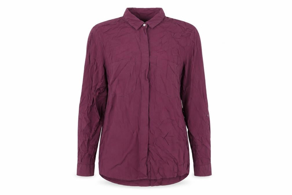 Sinsay Womens Purple Polyester Basic Button-Up Size XS Collared