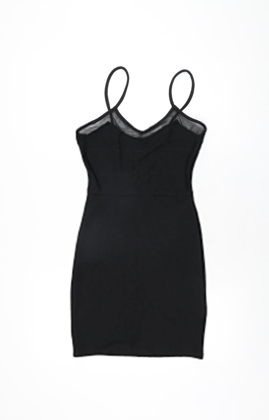 Missguided Womens Black Polyester Bodycon Size 8 V-Neck Pullover