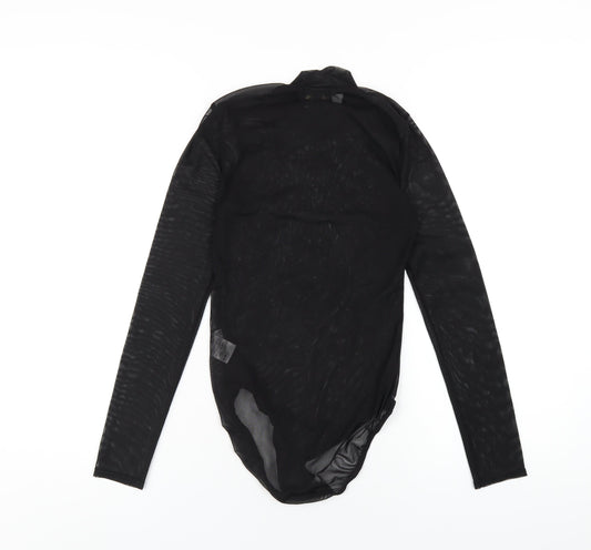AYANAPA Womens Black Polyester Bodysuit One-Piece Size 8 Snap