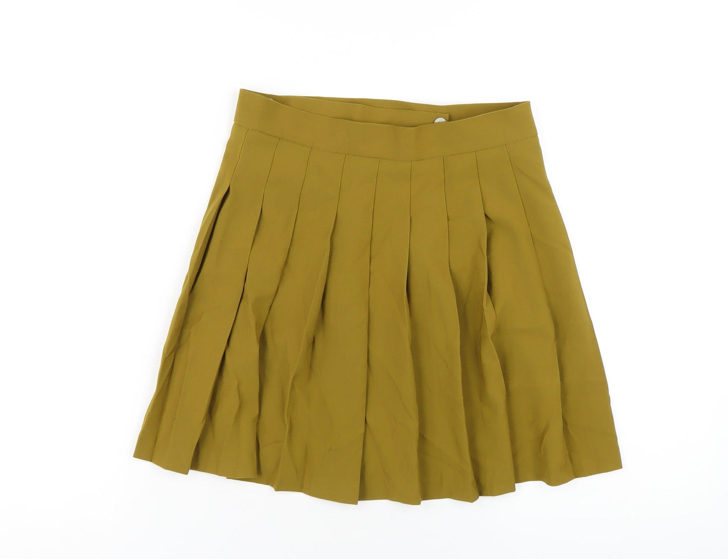ASOS Womens Green Polyester Pleated Skirt Size 8 Button