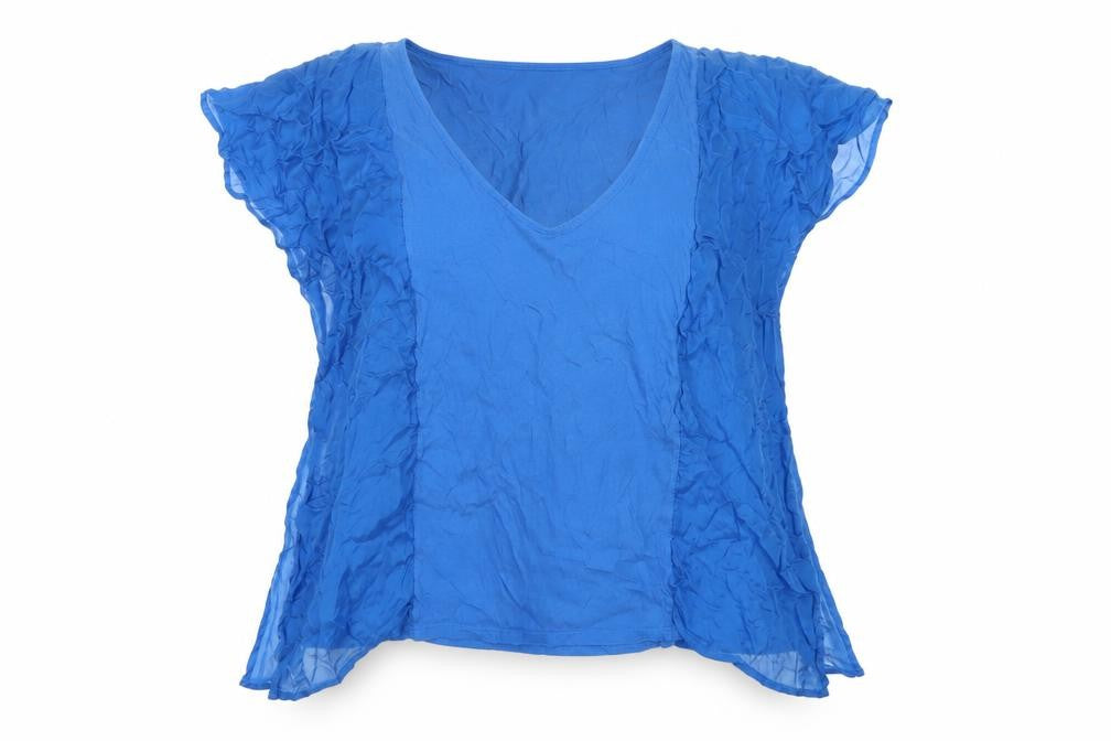 Womens UK Size L French Connection Blue Cotton T-Shirt